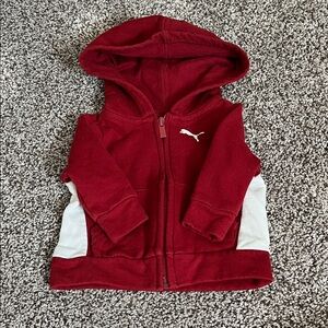 Puma Baby Boy Burgundy and White Hoodie Size 0-3 Month